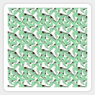 Figure Skates on Green Ash Background Design Sticker